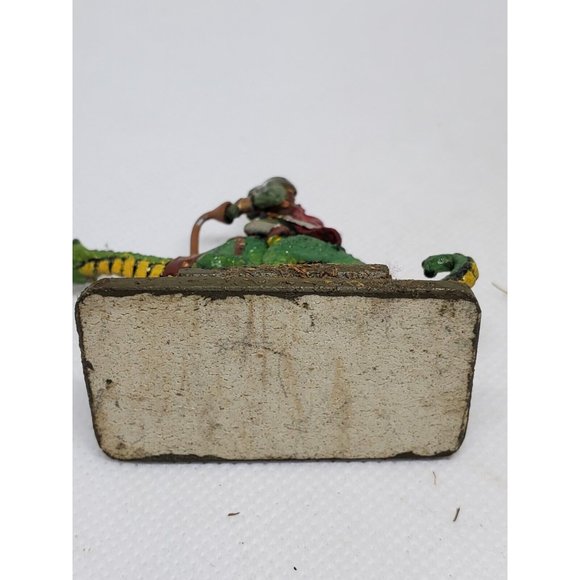 Ogre Warrior Riding On Dinosaur Figurine On Stone Slate Game Piece - Picture 7 of 12